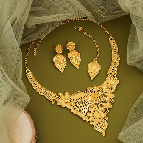 Golden Necklace Set For Women's