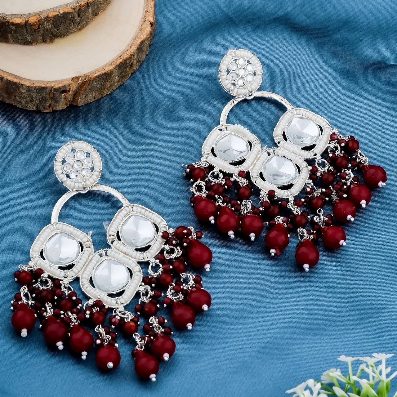 Maroon Earings For Women's