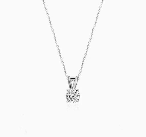 Women's Silver Chain Necklace With Diamond Pendant