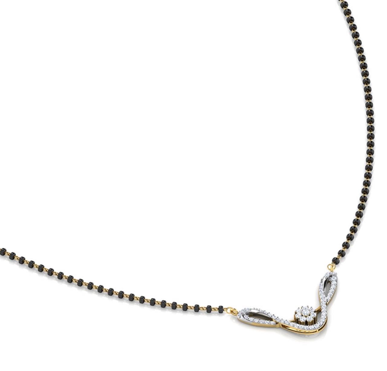 Women's Fancy Pendant & Black Bead Mangalsutra