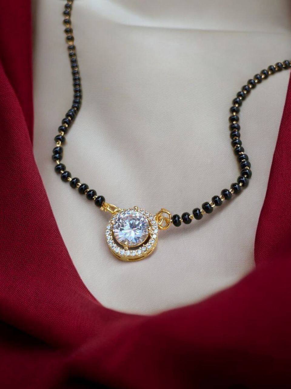 Women's Round Diamond Mangalsutra Pendant