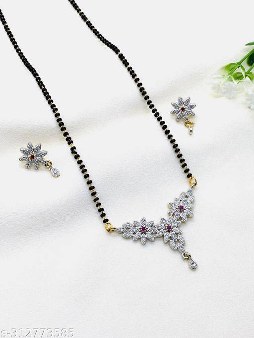 Women's Flower Pattern Stylish Pendant Mangalsutra